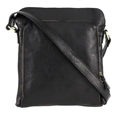 Kožená kvalitní pánská crossbody taška NICO 24x27x8 cm černá