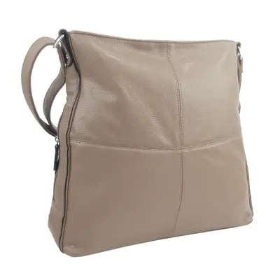 Praktická velká dámská crossbody kabelka 47-MH latté hnědá