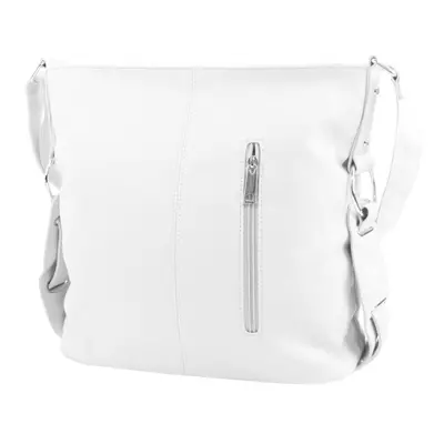 Bílá moderní crossbody dámská kabelka 67-MH