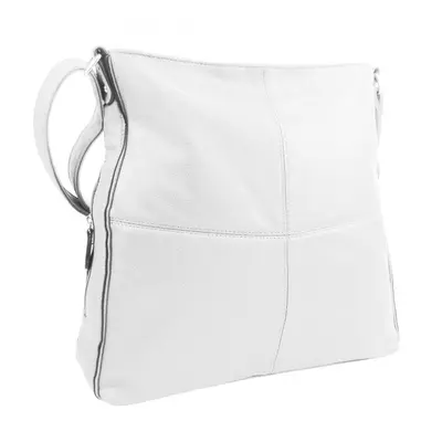 Praktická velká dámská crossbody kabelka 47-MH bílá