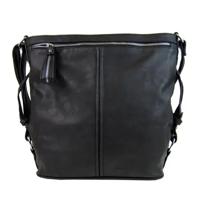 Moderní velká crossbody kabelka 74-MH černá