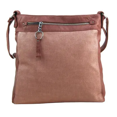 TESSRA Velká starorůžová crossbody dámská kabelka D5580