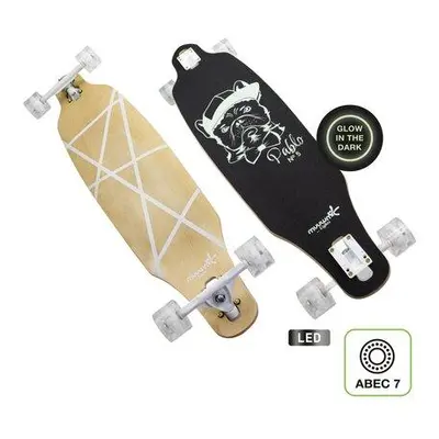 Muuwmi Longboard GLOW ABEC 7 PABLO, svítící kolečka, světelný efekt