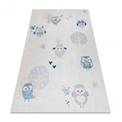 Dětský kusový koberec Bambino 1161 Owls grey 160x220 cm