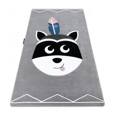 Dětský kusový koberec Petit Raccoon mukki grey 140x190 cm