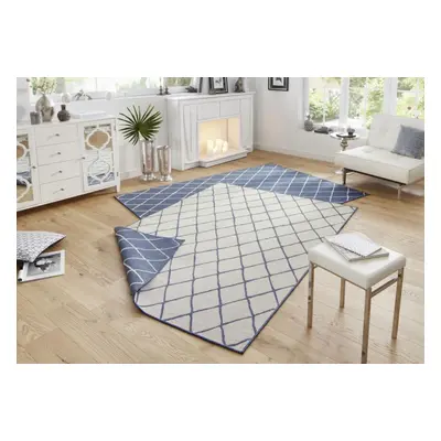 Kusový koberec Twin-Wendeteppiche 103119 blau creme 80x250 cm