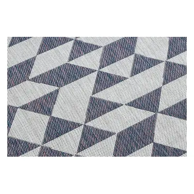 Kusový koberec Sion Sisal Triangles 22373 ecru/blue-pink – na ven i na doma 140x190 cm