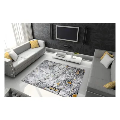 Kusový koberec Gloss 528A 58 3D mramor ivory/black 140x190 cm