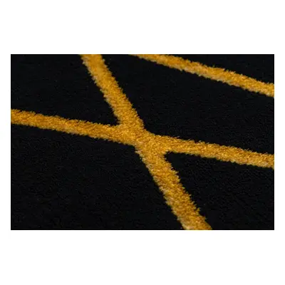 Kusový koberec Gloss 406C 86 geometric black/gold 80x150 cm