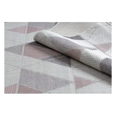 Kusový koberec Sion Sisal Triangles 3006 ecru/pink – na ven i na doma 120x170 cm