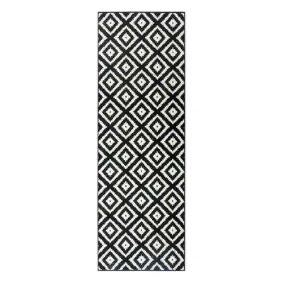 Kusový koberec Hamla 105477 Black Cream 80x300 cm