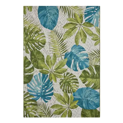 Kusový koberec Flair 105617 Tropical Leaves Turqouise Green – na ven i na doma 240x340 cm