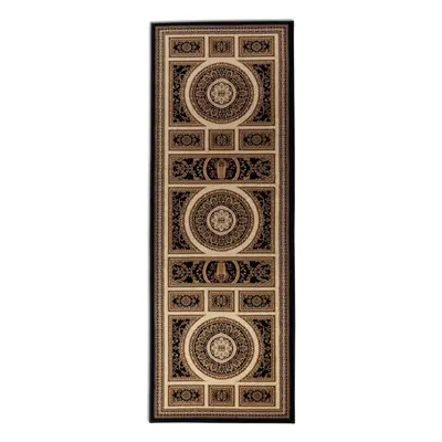 Běhoun Herat 105989 Black Cream 80x240 cm