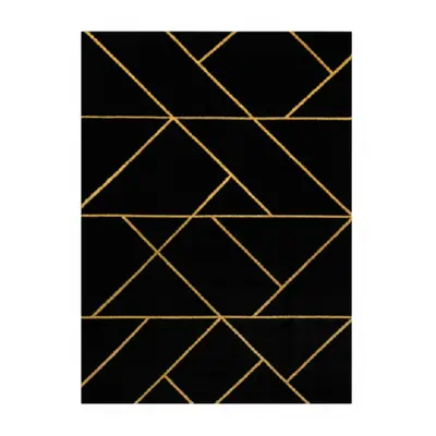 Kusový koberec Emerald geometric 1012 black and gold 200x290 cm