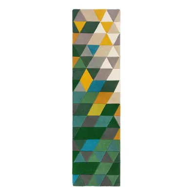 Ručně všívaný běhoun Illusion Prism Green/Multi 60x230 cm