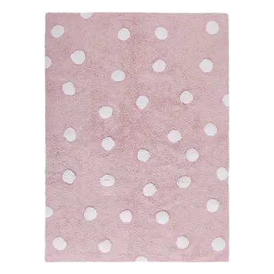 Ručně tkaný kusový koberec Polka Dots Pink-White 120x160 cm