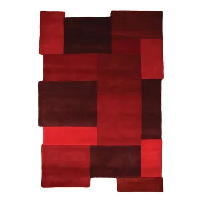 Ručně všívaný kusový koberec Abstract Collage Red 200x290 cm