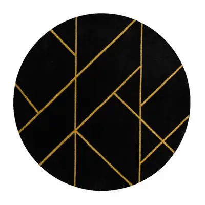 Kusový koberec Emerald geometric 1012 black and gold kruh Kruh Ø 200 cm