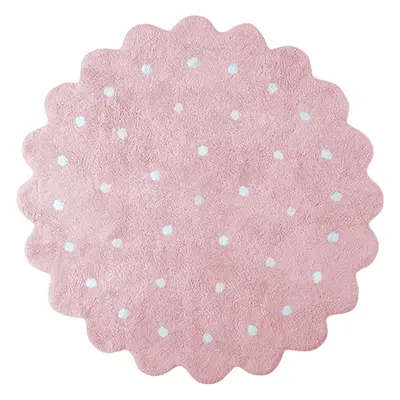 Pratelný koberec Little Biscuit Pink 140x140 cm