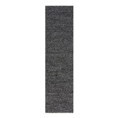 Ručně tkaný běhoun Minerals Dark Grey 60x230 cm