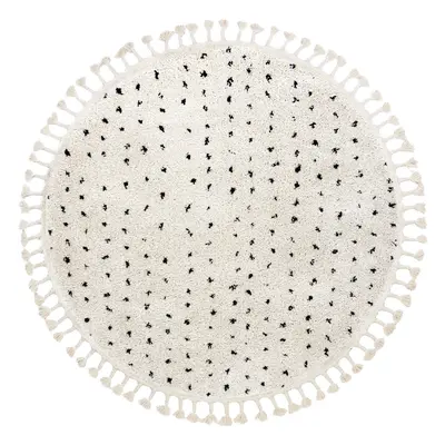 Kusový koberec Berber Syla B752 dots cream kruh Kruh Ø 120 cm