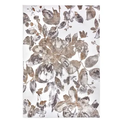 Kusový koberec Shine 105922 Floral White Grey Brown 200x280 cm