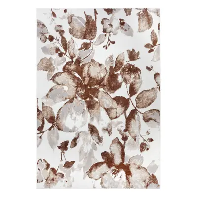 Kusový koberec Shine 105921 Floral White Brown 160x235 cm