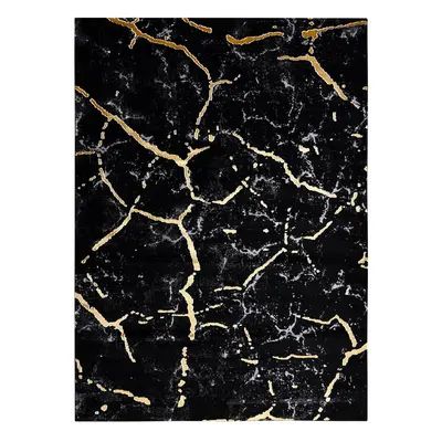 Kusový koberec Gloss 410A 86 3D mramor black/gold 240x330 cm