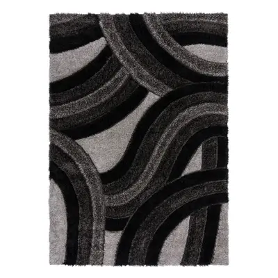 Kusový koberec Indulgence Velvet Carved Grey/Black 120x170 cm