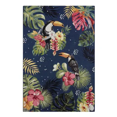 Kusový koberec Flair 105609 Tropical Dream Blue Multicolored – na ven i na doma 80x165 cm