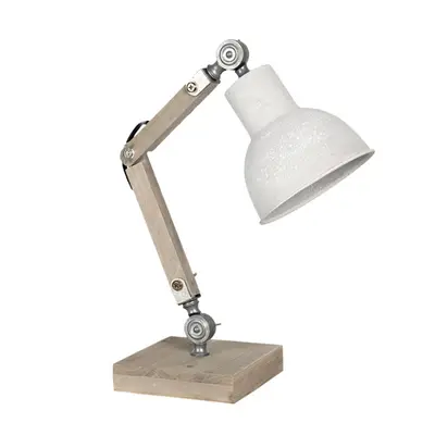 Dřevěno-kovová stolní lampa Hubert – 15x15x47 cm