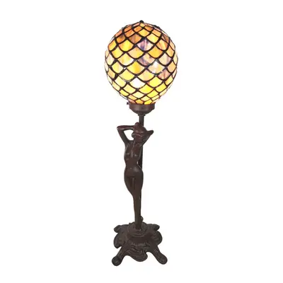 Stolní vitrážová lampa Tiffany Femme – 21x21x51 cm