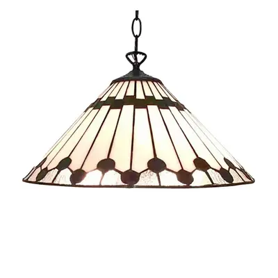 Závěsná lampa Tiffany White, Brown 40 cm E27/max 1*60W – 40 cm