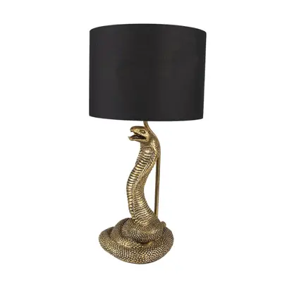 Černo-zlatá stolní lampa Snake gold – 26x48 cm