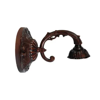 Nástěnná lampa Tiffany hnědá bez stínítka -15*Ø 23 cm – 15x23x15 cm