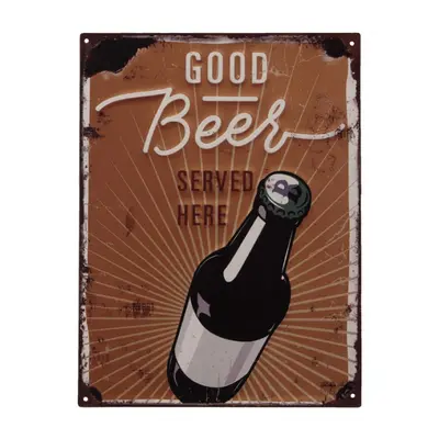 Nástěnná kovová cedule Good beer – 25x1x33 cm