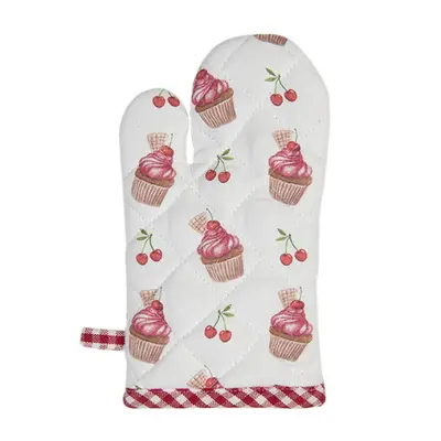 Bavlněná kuchyňská chňapka pro děti Cherry Cupcake – 12x21 cm