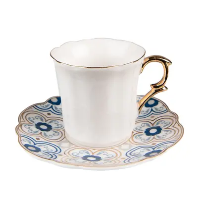 Bílý porcelánový šálek s barevným podšálkem Tasse – 95 ml