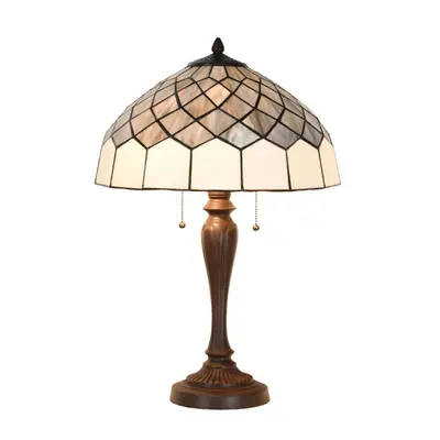 Stolní lampa Tiffany Krisoijn šedá v art deco stylu – 40x58 cm