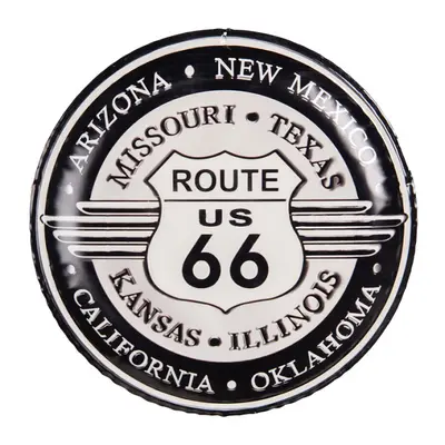 Nástěnná kovová cedule na zeď Route 66 – 35x2 cm