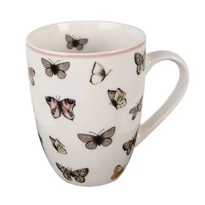 Porcelánový hrnek se vzorem motýlků Butterfly Paradise – 350 ml