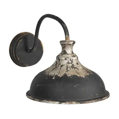 Černá nástěnná retro lampa s patinou – 40x27x25 cm