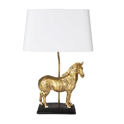 Stolní lampa se zlatou dekorací koně Horse golden – 35x18x55 cm