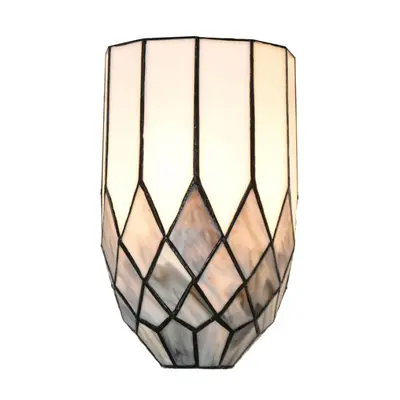 Nástěnná lampa Tiffany Krisoijn šedá v art deco stylu – 18x27 cm