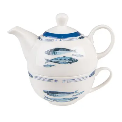 Tea for One s rybkami Fish Blue – 400 ml / 250 ml