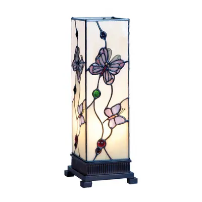 Stolní lampa Tiffany Butterfly Garden – 12x12x35 cm