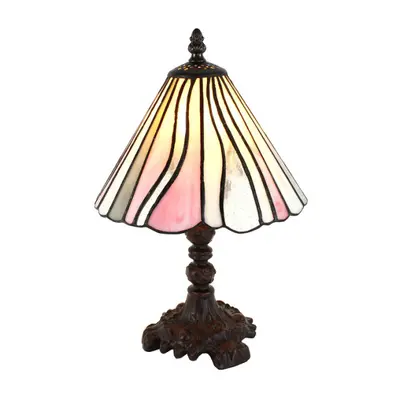 Béžovo-růžová stolní lampa Tiffany Zeger – 20x34 cm