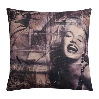 Polštář Amerika s potiskem Marilyn Monroe a sochou Svobody – 43x43x4 cm