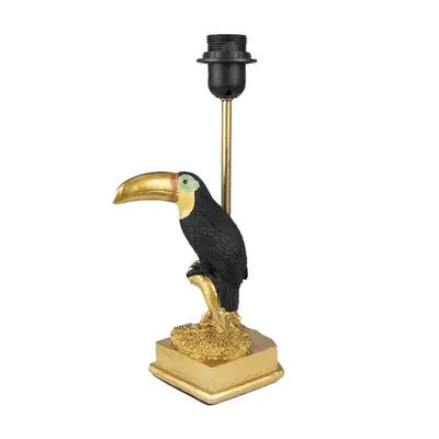 Zlato-černá noha stolní lampy Toucan gold – 14x10x31 cm