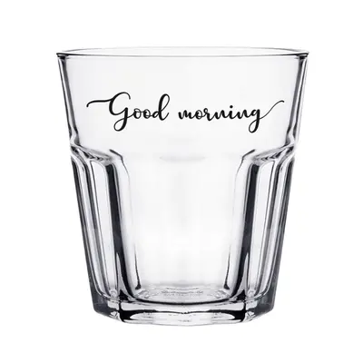 Nízká sklenička s nápisem Good morning – 250 ml